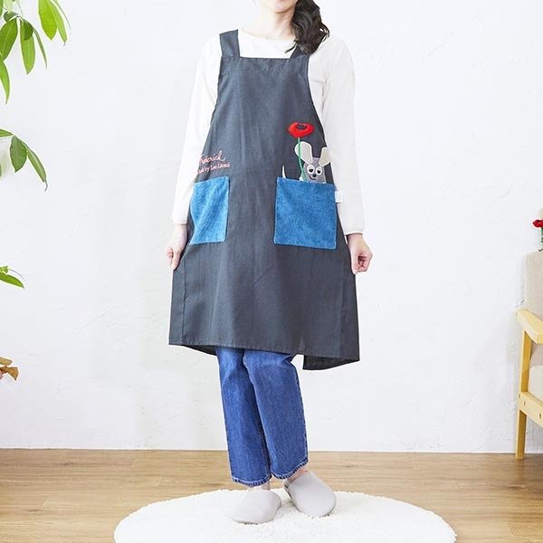 レオレオニ フレデリック ヘリンボーンエプロン タブリエ 割烹着