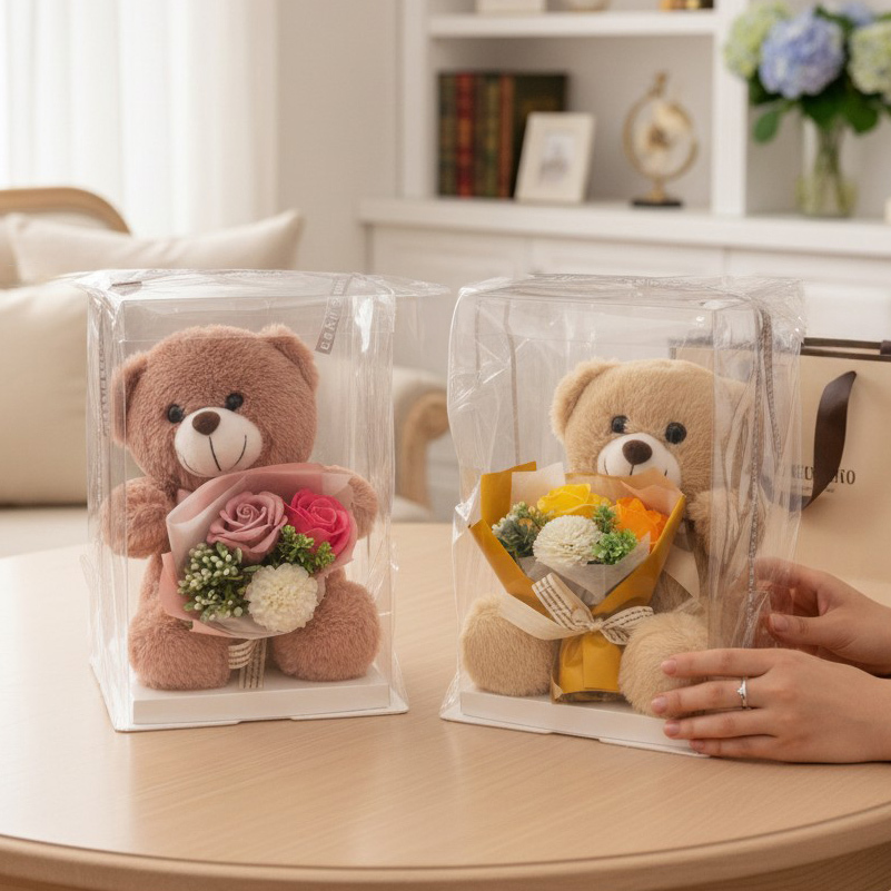 ソープフラワー 花束抱っこベア シャボンフラワー ギフト くま 熊 クマ