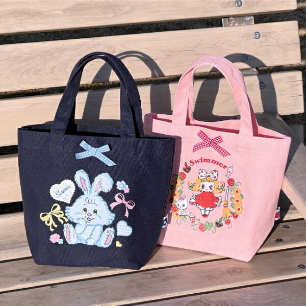 SWIMMER リボンミニトートバッグ PK スイマー ランチトート 魔女っ娘