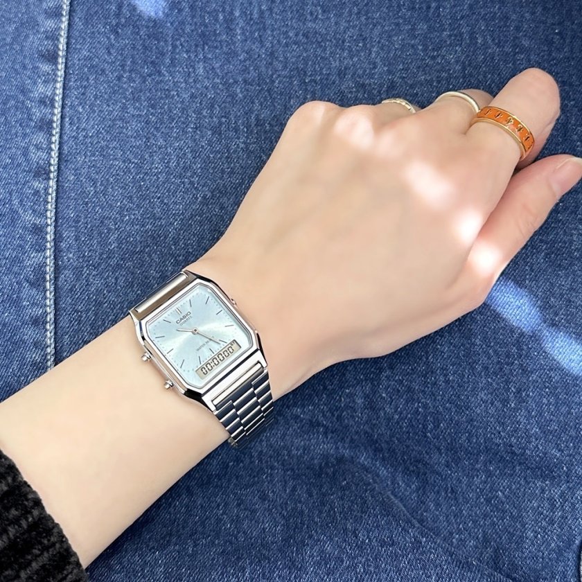 日本未発売 アナログデジタル 腕時計 手表 カシオ スタンダード 角型