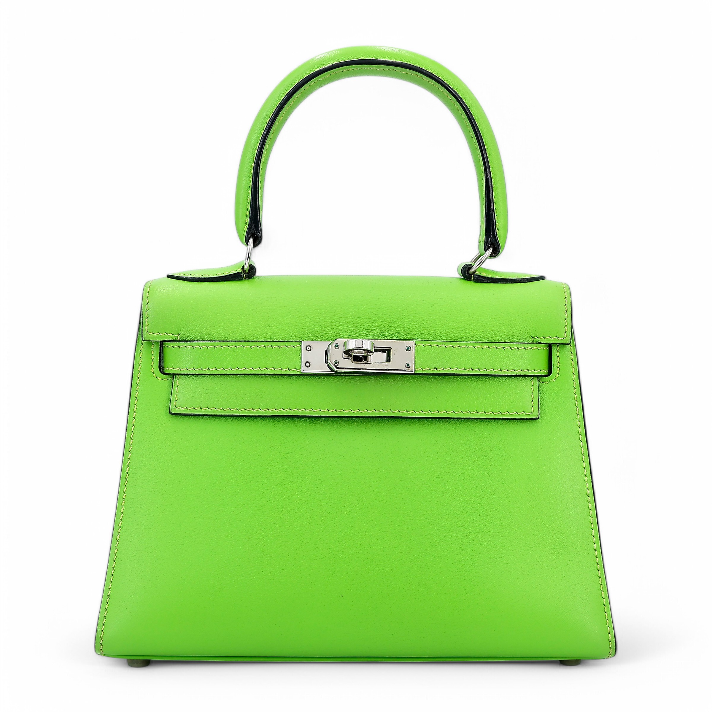 ランク A HERMÈS エルメス ミニケリー旧 アップルグリーン (62