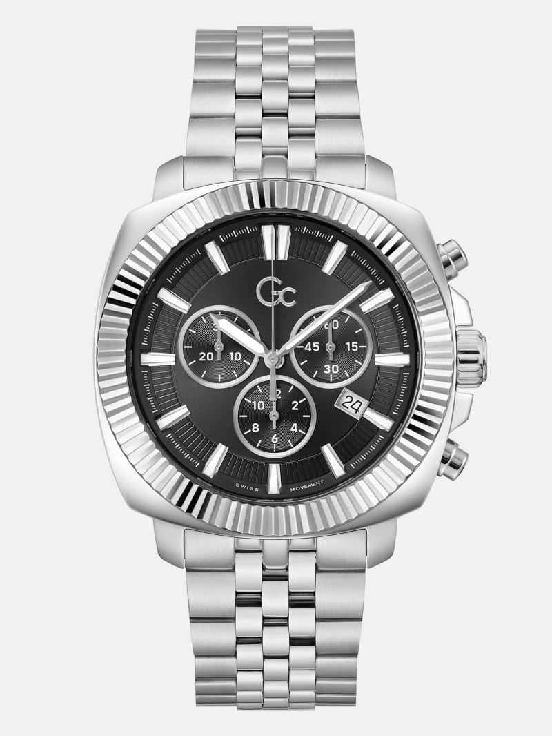 GUESS® Gc Silver-Tone Chronograph Watch
