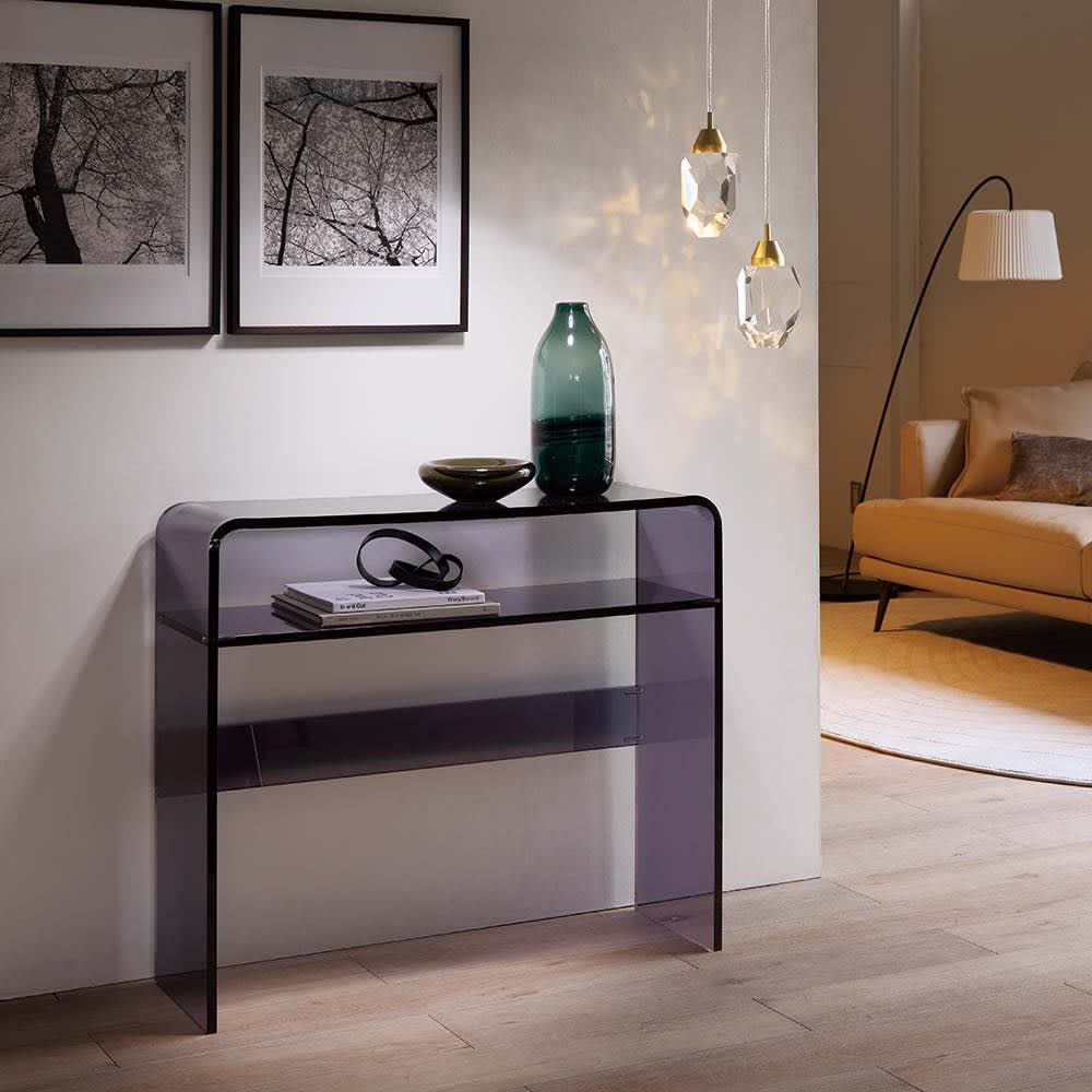 幅85cm】Gel アクリルコンソールテーブル 棚付き 通販 - ディノス