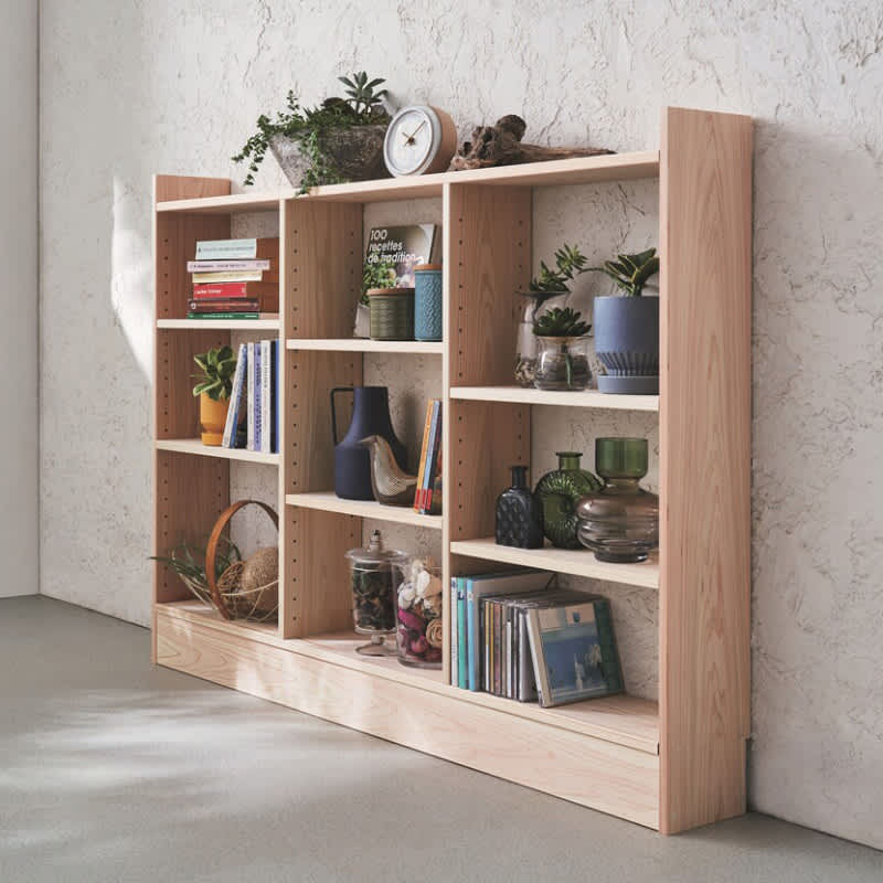 薄型奥行15cm国産東濃檜の天然木頑丈ラック 幅120cm高さ85cm 通販