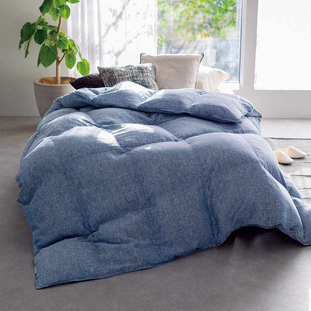 シングル＞モリリン なめらかシルクの 肌掛けふとん ブルー 25