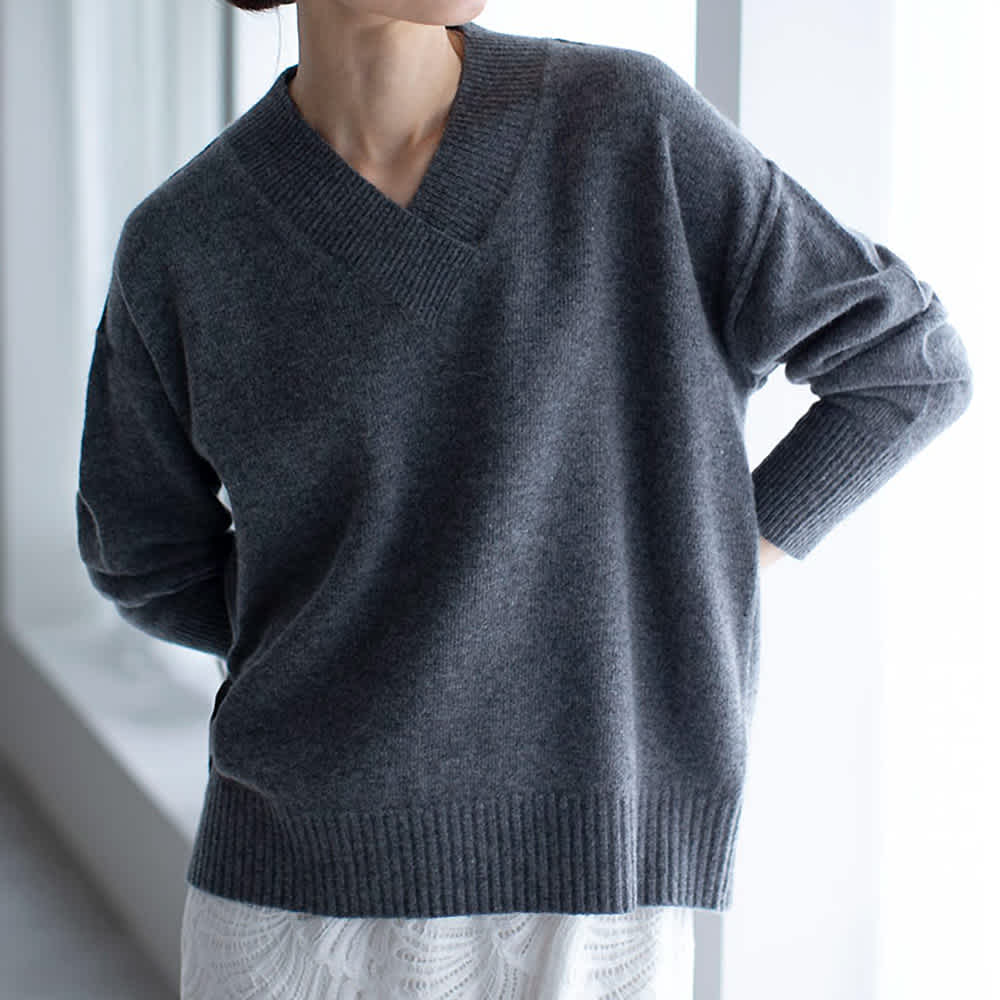 ウールカシミヤ Vネック ニットプルオーバー 通販 - ディノス