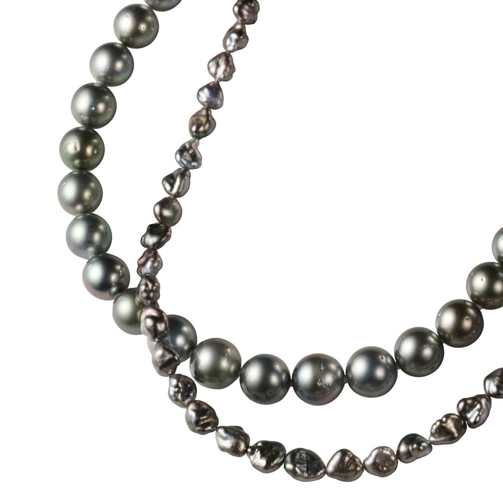 黒蝶ケシバロックパール グラデーションネックレス 通販 - ディノス