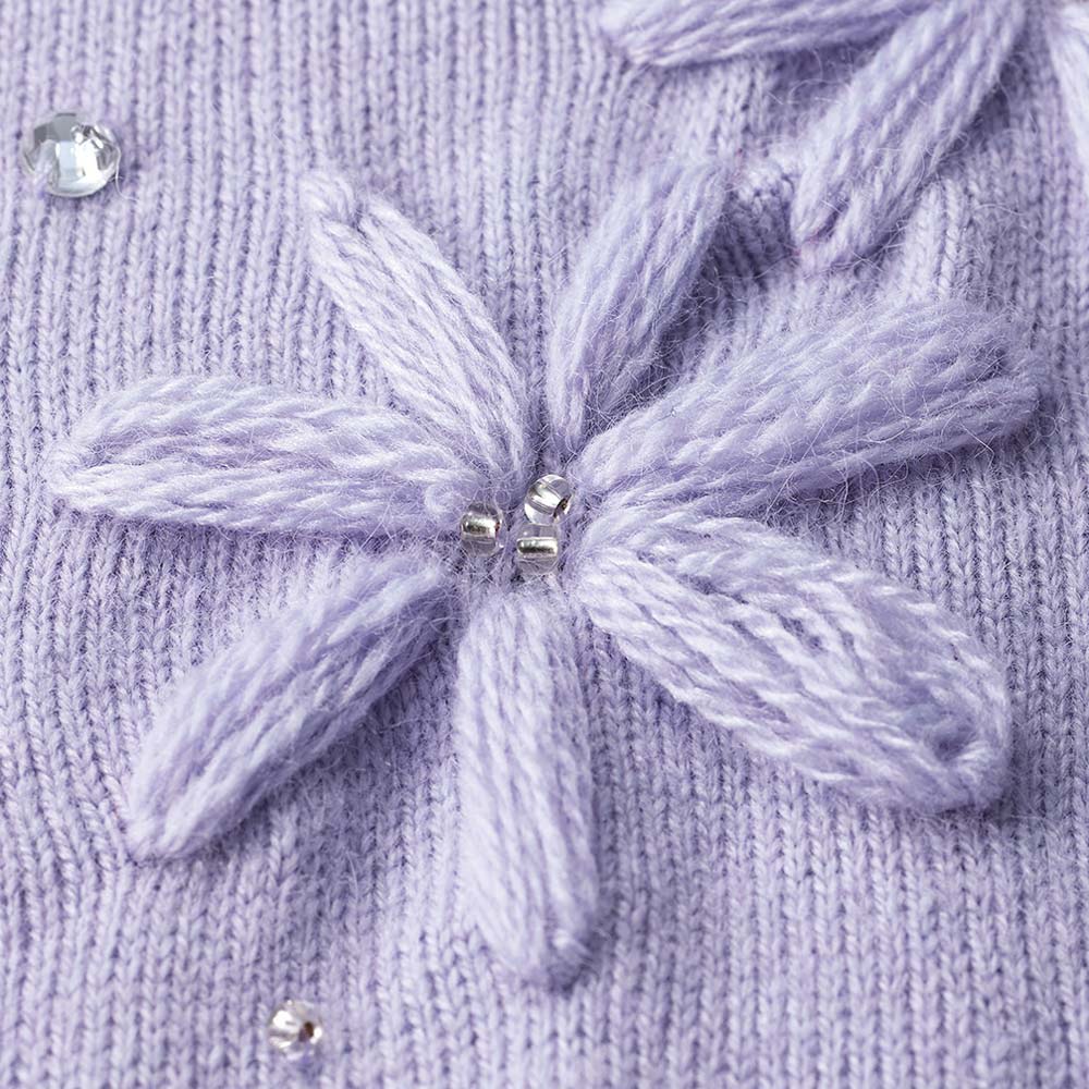 ウール混 フラワー刺しゅう ニットカーディガン 通販 - ディノス