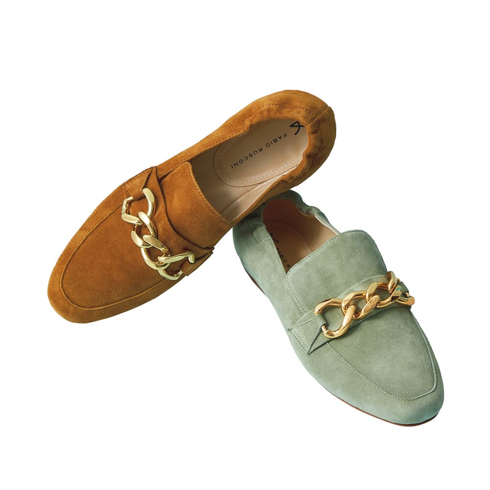 FABIO RUSCONI/ファビオルスコーニ チェーン レザー ローファー