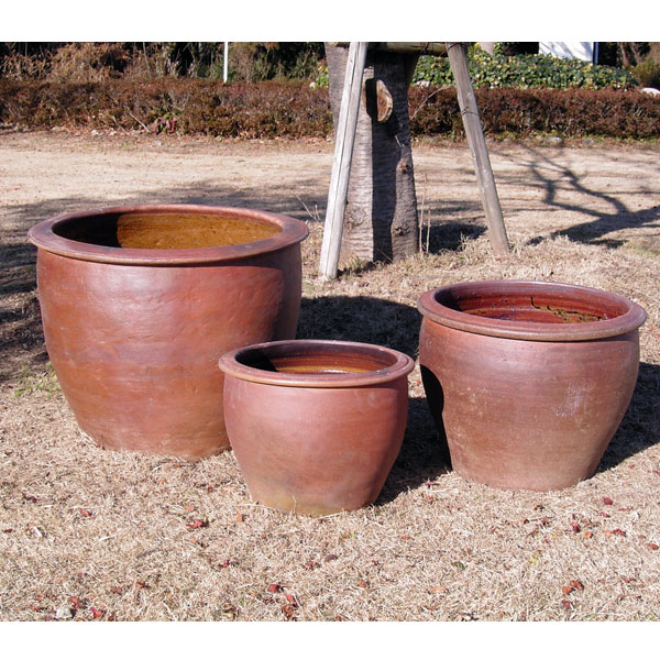 園芸ネット本店｜丸深睡蓮鉢L・M・S 3個セット（直径63cm、50cm、40cm
