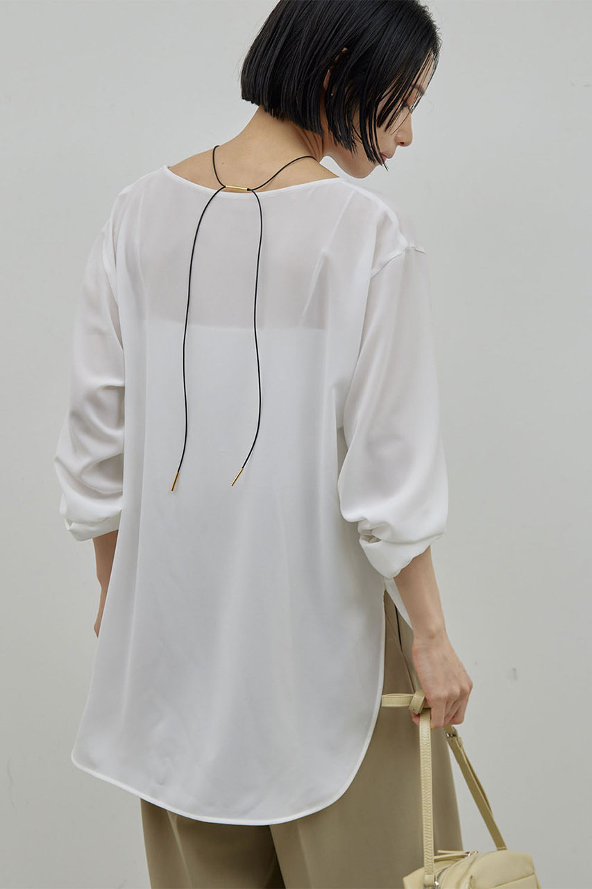 GALLARDAGALANTE(ガリャルダガランテ)｜ラウンドブラウスTee/ホワイト