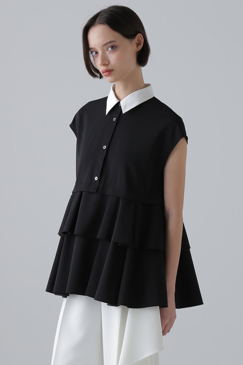 ADORE(アドーア)｜ドライタッチジョーゼットブラウス/ブラック の通販