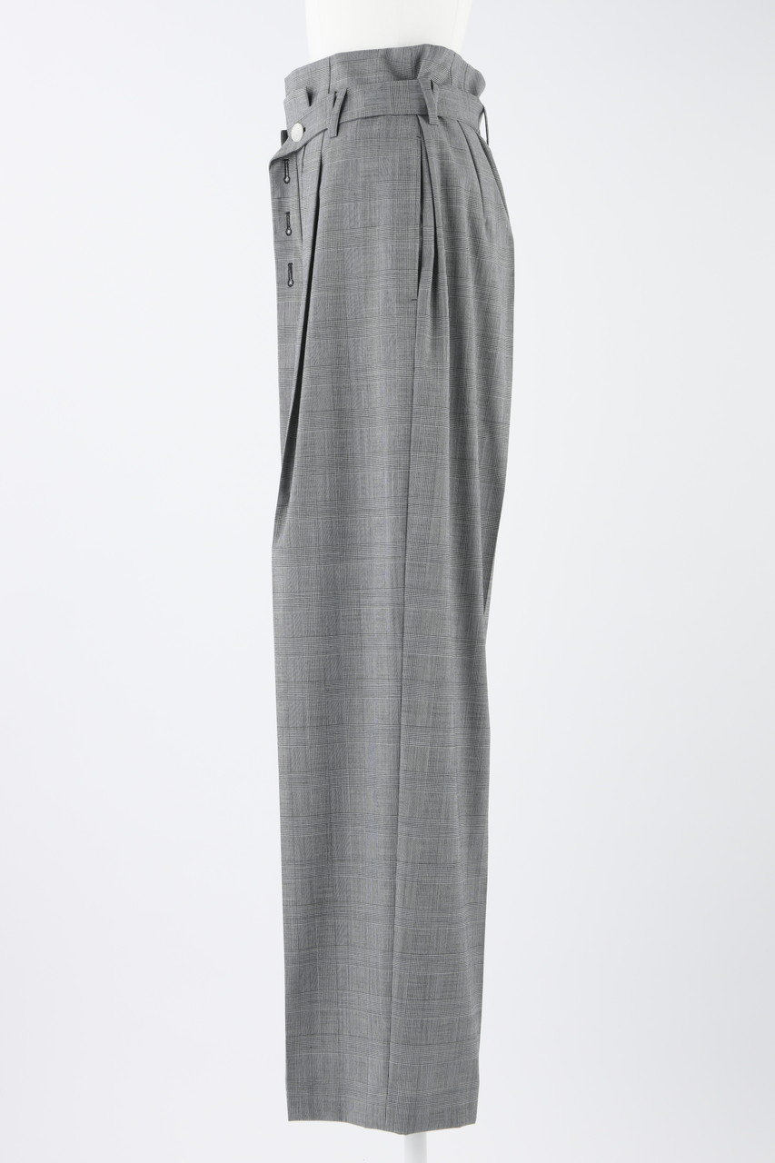 ENFOLD エンフォルド☆ハイウエスト グレンチェックワイドパンツ