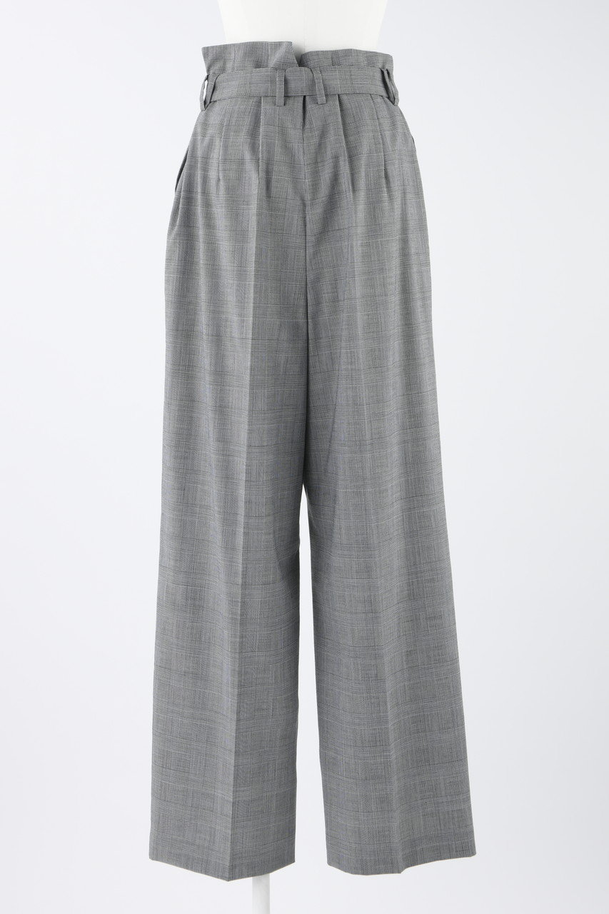 ENFOLD(エンフォルド)｜T/Wグレンチェック ベルトワイドストレートTR