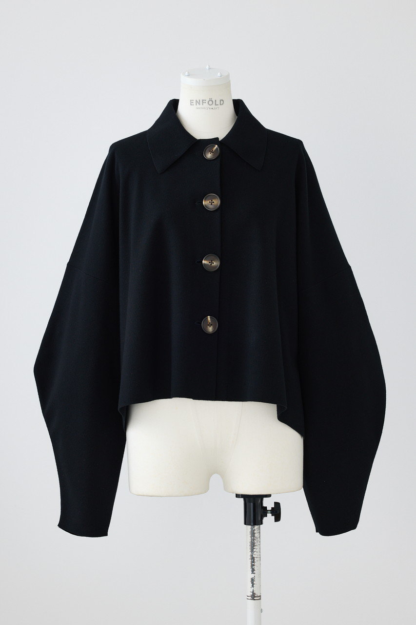 ENFOLD(エンフォルド)｜カラーBOXカーディガン/ブラック の通販