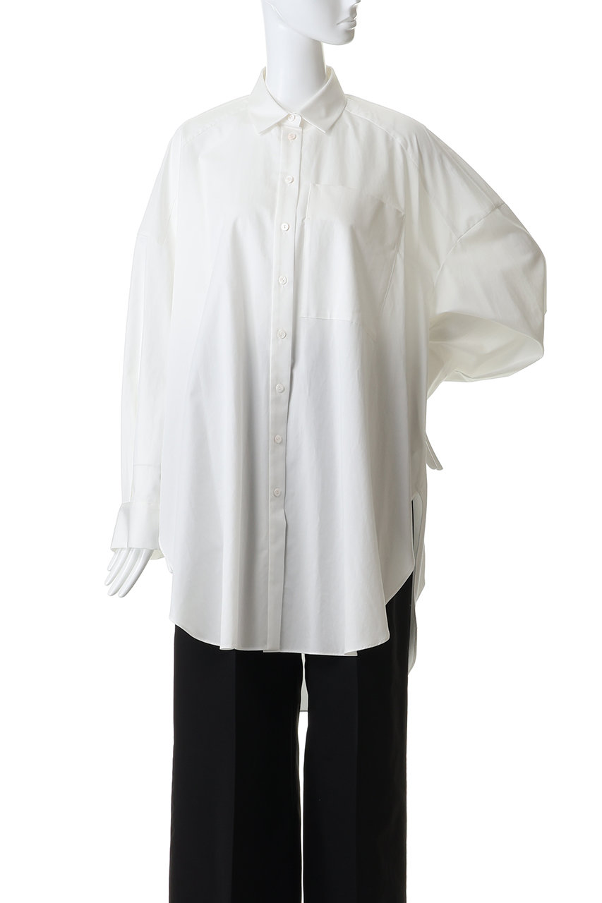 ENFOLD(エンフォルド)｜SLIT SHIRT/ホワイト の通販｜ELLESHOP・(エル