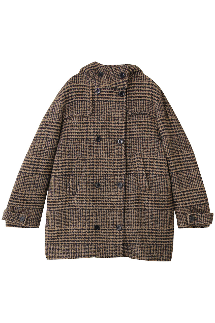 HERNO(ヘルノ)｜チェック中綿コンビフーディーショートコート/チェック