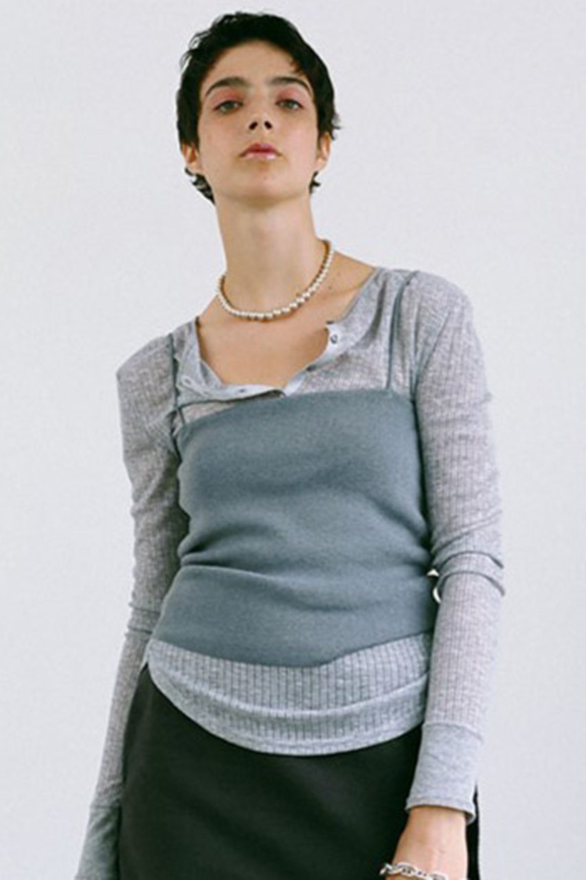 ETRE TOKYO(エトレトウキョウ)｜カップインニットキャミソール/グレー