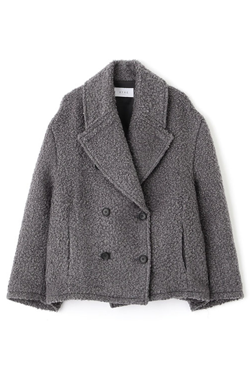 ETRE TOKYO(エトレトウキョウ)｜ビックカラーブークレPコート/グレー