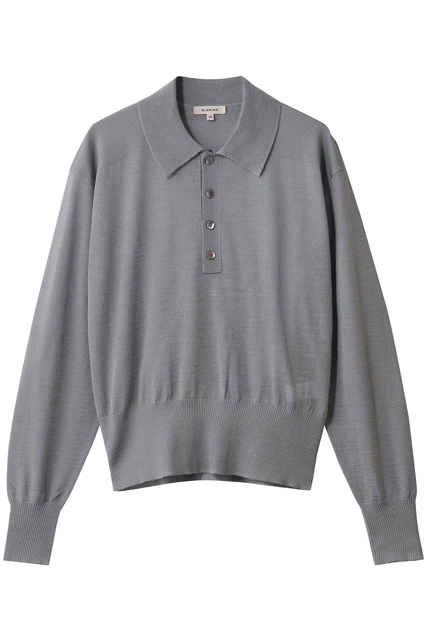 BLAMINK(ブラミンク)｜18Gレギュラーカラーロングスリーブニット