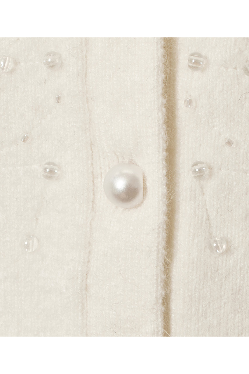 ANAYI(アナイ)｜リップルビーズ カーディガン/オフホワイト の通販