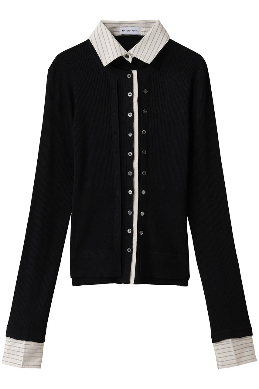 MAISON SPECIAL(メゾンスペシャル)｜2way Shirt Knit Docking Tops