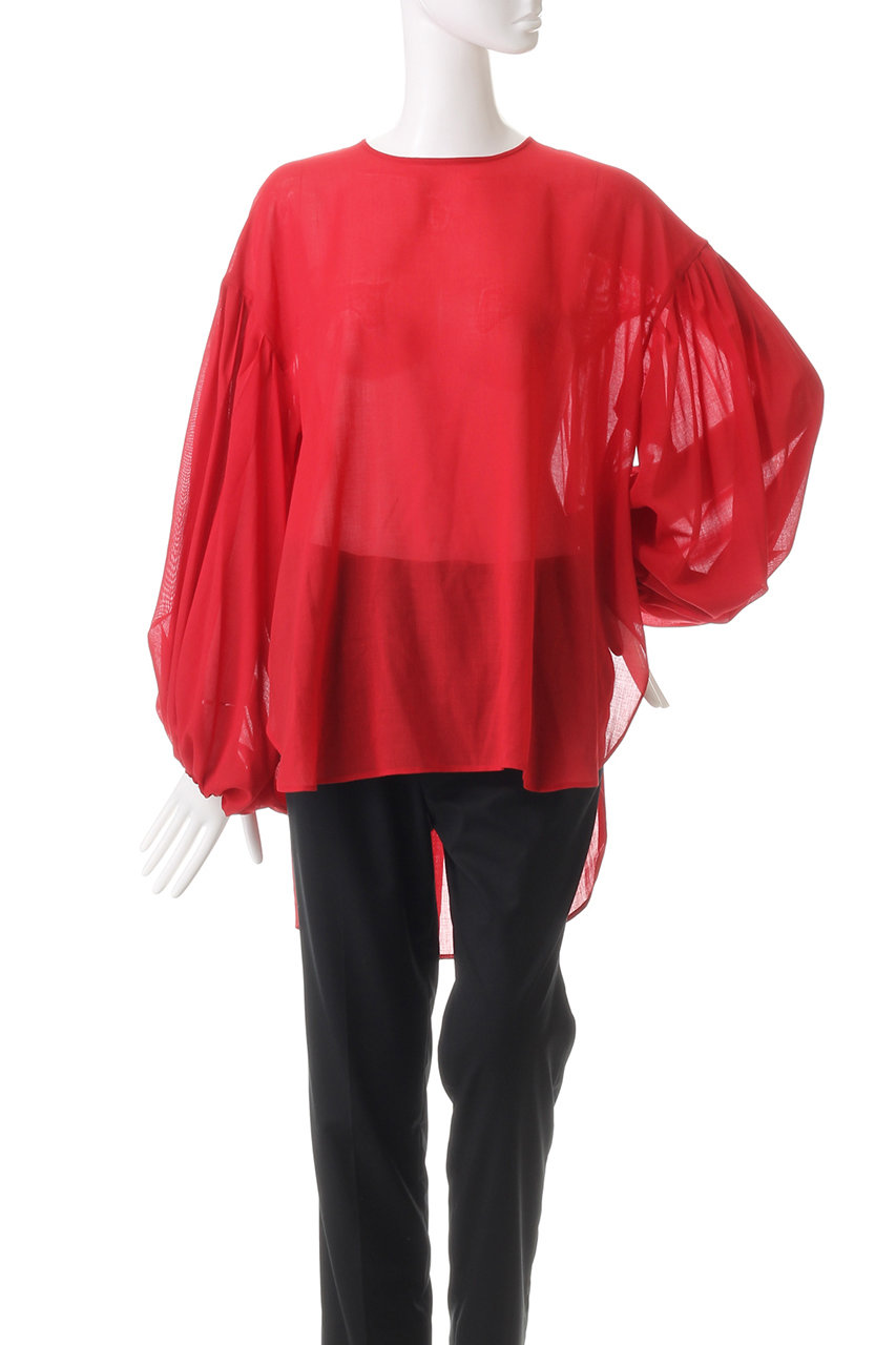 LE PHIL(ル フィル)｜ドライウールギャザーブラウス/ブラック の通販