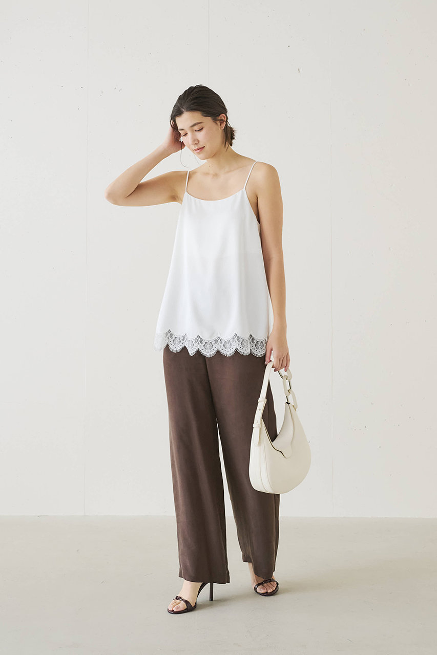 j.(ジェイドット)｜トリアセサテンキャミソール/オフホワイト の通販