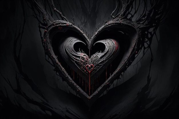 Art of a dark heart | Premium AI-generated image