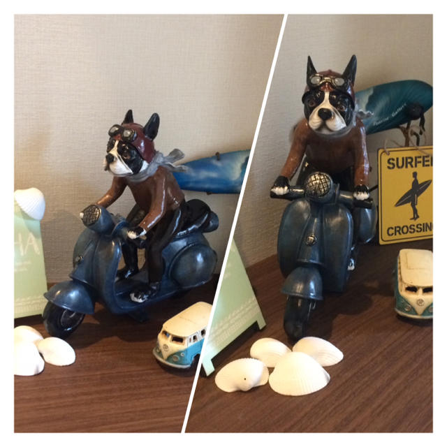 フレンチブルドッグ 置物 陶器 インテリア バイクの通販 by RUNAshop