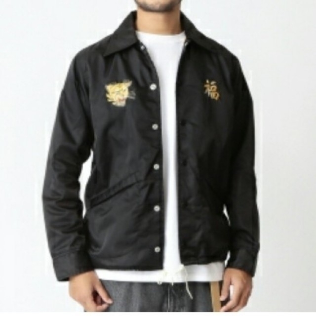 BEAMS ベト刺繍 コーチ JACKET Black L 東洋 スカジャン