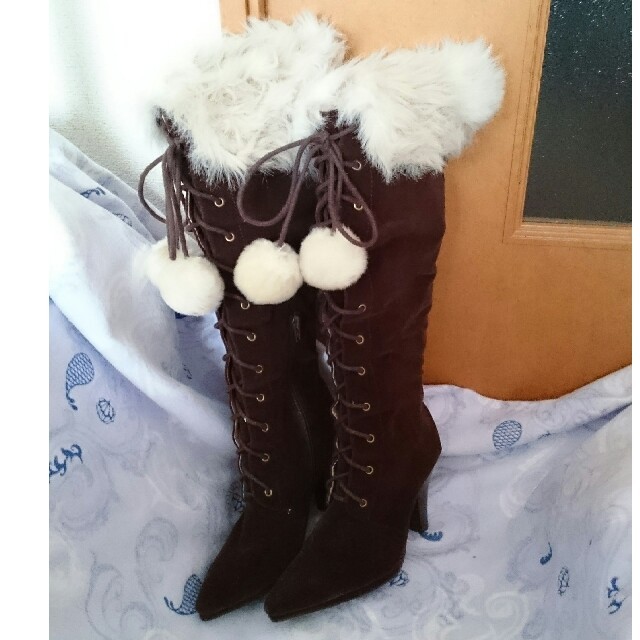 LIZ LISA - リズリサ✨ロングブーツ✨ファー✨ポンポン✨レースアップ