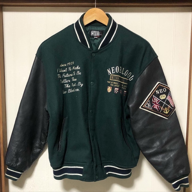 ART VINTAGE - 希少❗️NEO BLOOD 刺繍 デカロゴ 本革 スタジャンの