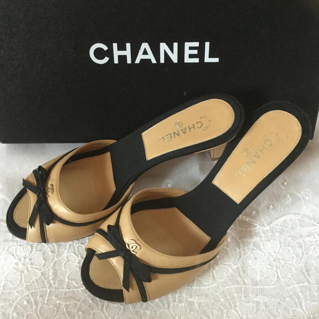 CHANEL - 正規品 シャネル ココマーク リボン サンダルの通販 by