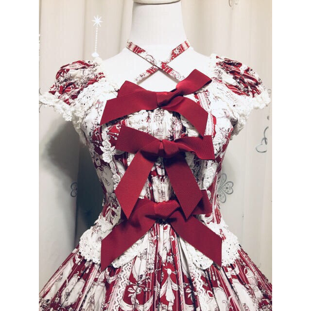 BABY,THE STARS SHINE BRIGHT - マリーアントワネット柄JSK(エンジ)の