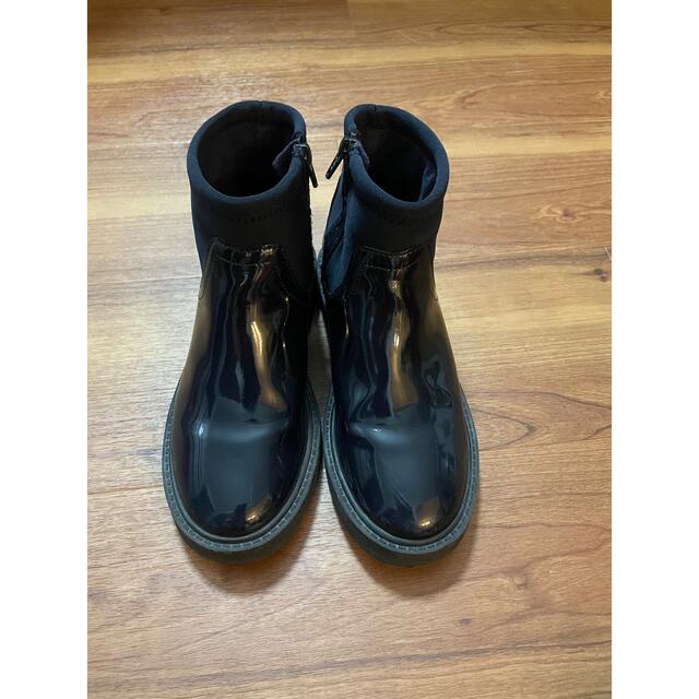 ZARA KIDS - ZARAキッズ サイドゴアエナメルショートブーツEU31の通販