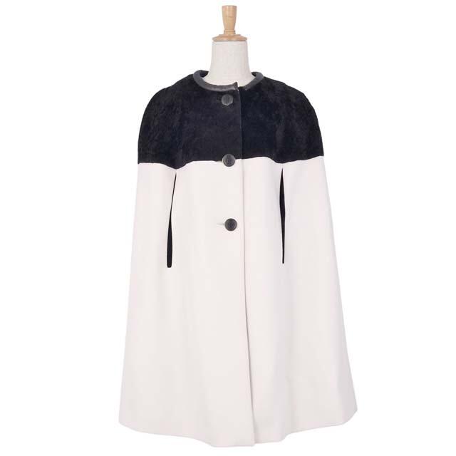 EMILIO PUCCI - エミリオプッチ ポンチョ コート ラムファー ウール