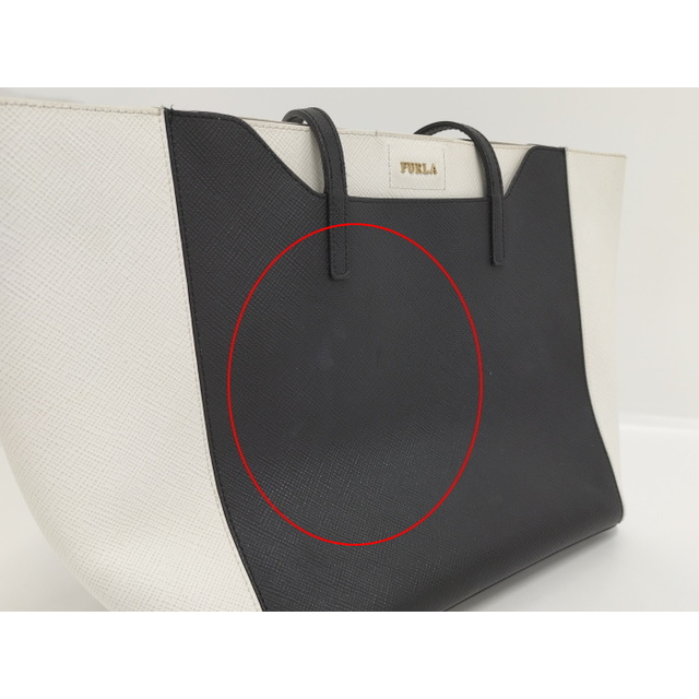 美品FURLA トートバッグ ファンタジア黒/白バイカラー