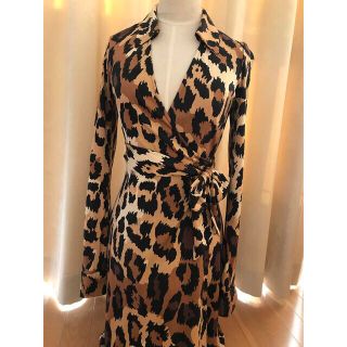 DIANE von FURSTENBERG（レオパード ・ ひざ丈ワンピース）のフリマ