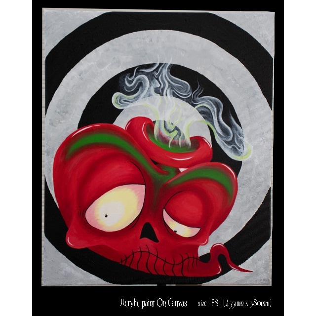 Sale【ART】新屋敷一平真筆(オープンカフェ)サムホール 【公式通販】