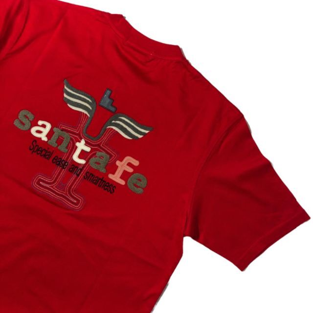 Santafe - サンタフェ 半袖Tシャツ ジップ バック刺繍アップリケ