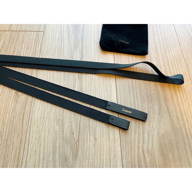 Drawer - Drawer シルクグログランリボンベルト 黒の通販 by yoooco's