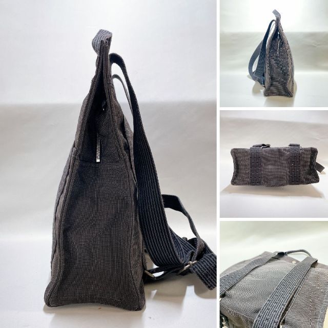 HERMES - エルメス スクエア Hロゴリュック ハンドバッグ ブラック