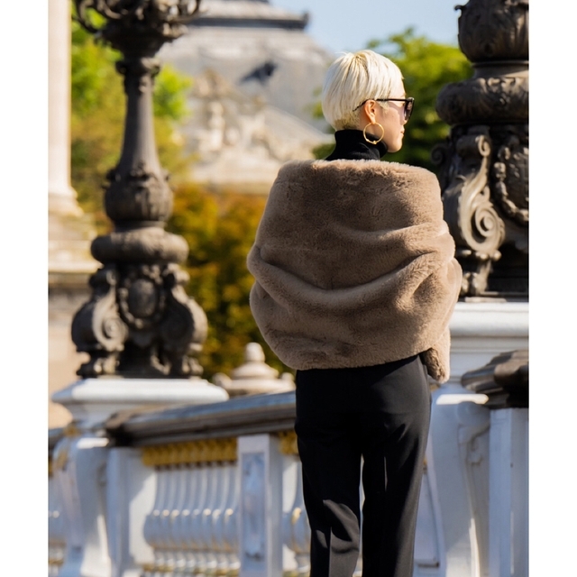 美品♡JENNE ジェンヌ リッチボリューム ファーケープ ベージュの通販