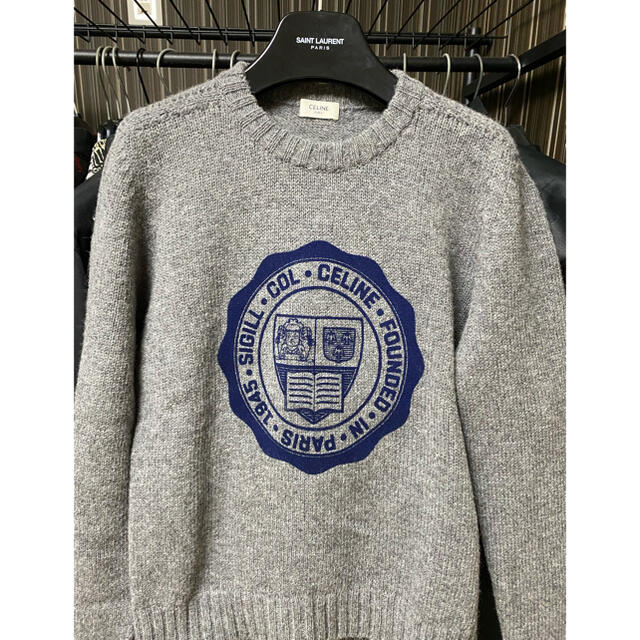 CELINE グレー ロゴニットセーター