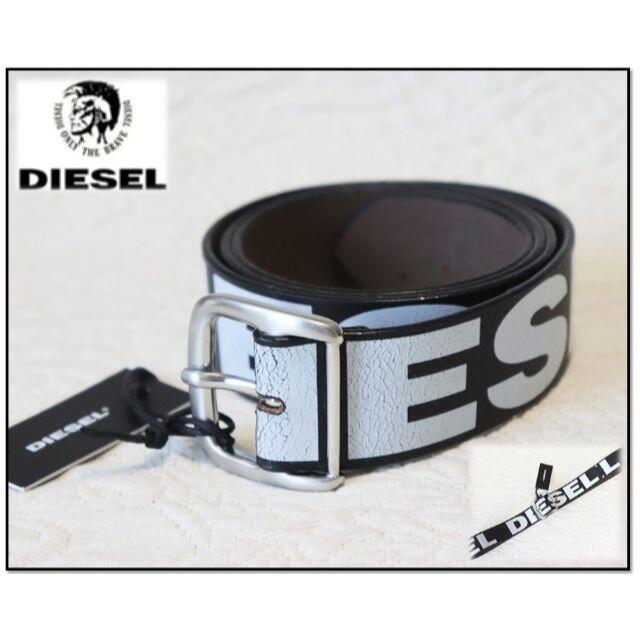 DIESEL - 新品 【ディーゼル】ヴィンテージ加工 レザーベルト 黒W90