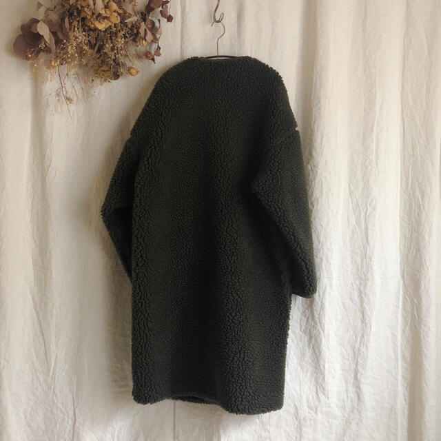 HYKE 17175 FAUX SHEARLING COAT OLIVE 1