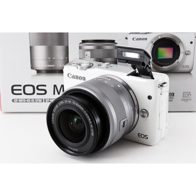 ☆Wi-Fi & 自撮り☆キャノン EOS M10 ホワイト レンズキット