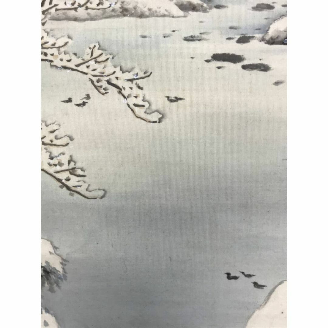 真作/森雄山/雪景山水図/山湖図/山水図/掛軸☆宝船☆AG-123の通販 by