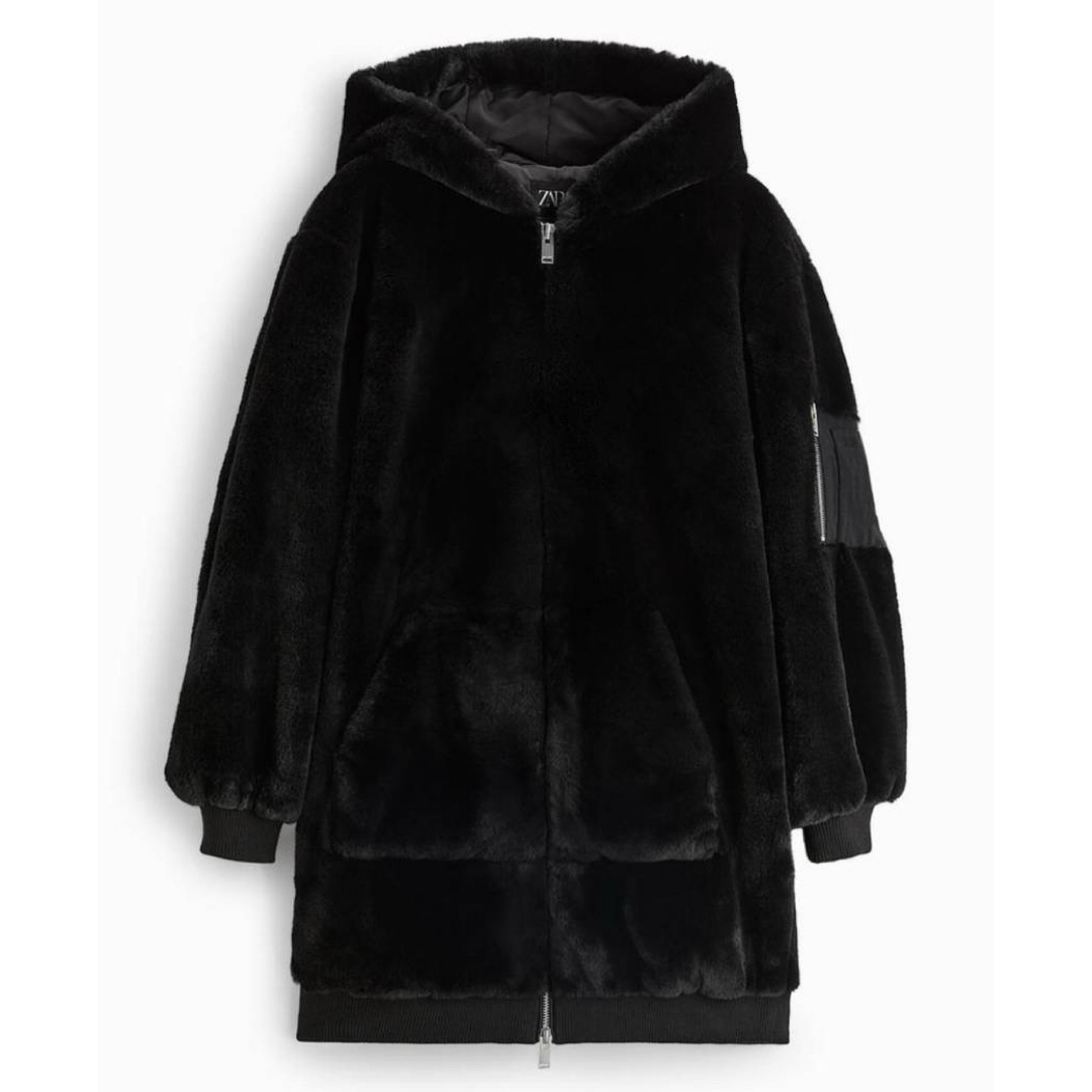 ZARA - ZARA フェイクファーコート M ブラックの通販 by あ's shop